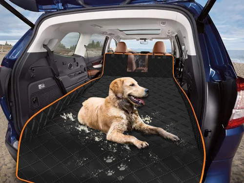 Miniatura 4 de Forro de carga para perros SUV, cubierta de carga impermeable para perro con protección de solapa para parachoques, alfombrilla duradera