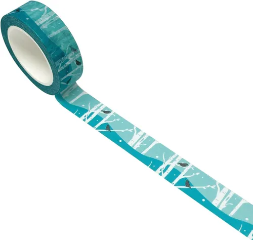 Miniatura 2 de allydrew Hermoso paisaje washi cinta de enmascarar, 0.591 in x 32.8 ft, pájaros en bosque azul Aves en el Bosque Azul