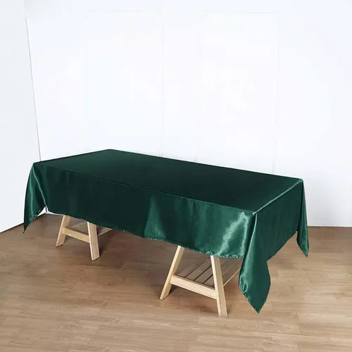 Miniatura 81 de Efavormart - Mantel rectangular de satén, 90 x 132 pulgadas, suave, oblongo, lavable, mantel decorativo de tela sedosa para bodas, fiestas, Plata