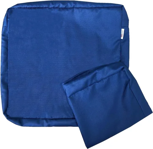 Miniatura 8 de Paquete de 6 fundas de cojín resistentes al agua para sillas de patio al aire libre, color azul pacífico, 25 x 25 x 5 pulgadas, solo fundas