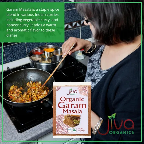 Miniatura 6 de Jiva Organics Garam Masala en polvo orgánico de 7 onzas, sin OMG, sin sal, mezcla de especias indias prémium