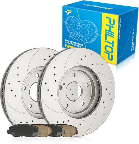 Miniatura 130 de PHILTOP Juego de rotores de freno de disco trasero y pastillas de freno de cerámica para Nissan 2002-2023 Altima, Nissan 2007-2019 Sentra, Nissan