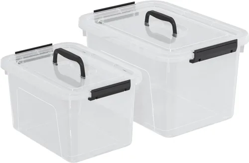 Miniatura 9 de Wekioger Contenedores de almacenamiento versátiles de 6 cuartos de galón con asa y hebillas de cierre seguro, 6 paquetes de caja organizadora
