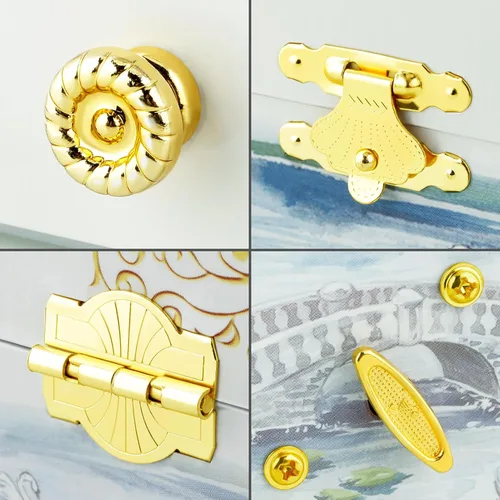 Miniatura 28 de RR ROUND RICH DESIGN - Joyero musical para niñas con cajón y juego de joyas con tema de bailarina, melodía de “El lago de los cisnes”, color rosado