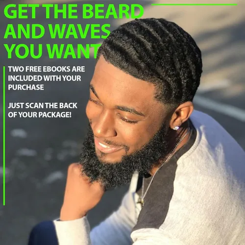 Miniatura 8 de GROW - Cepillo para barba y cepillo de ondas 360 para hombres, cerdas de jabalí naturales para cabello más completo y grueso, barba y bigote