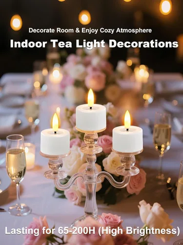 Miniatura 3 de Velas de té recargables sin llama con temporizador Romote, vela votiva pequeña de 1.5 x 2 pulgadas, funciona con pilas con base de carga USB, velas