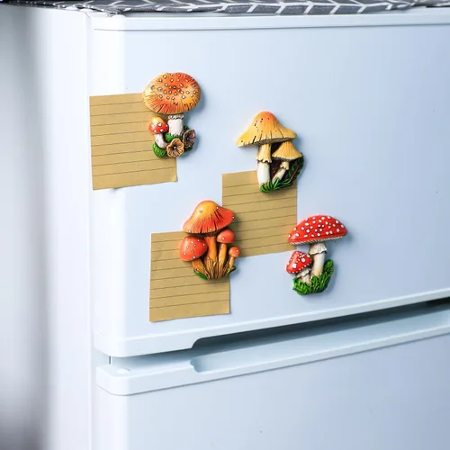 Miniatura 4 de 4 imanes de resina para refrigerador, setas, para pizarra blanca, refrigerador, oficina, gabinete de fotos, tablón de anuncios, decoración
