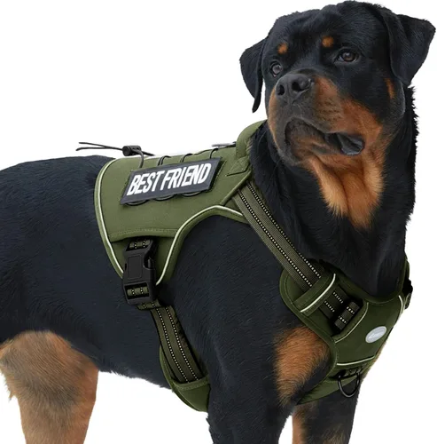 Miniatura 76 de Auroth - Arnés táctico para perros pequeños y medianos, sin tirones, arnés ajustable para mascotas, reflectante, K9, entrenamiento, trabajo, de Gris