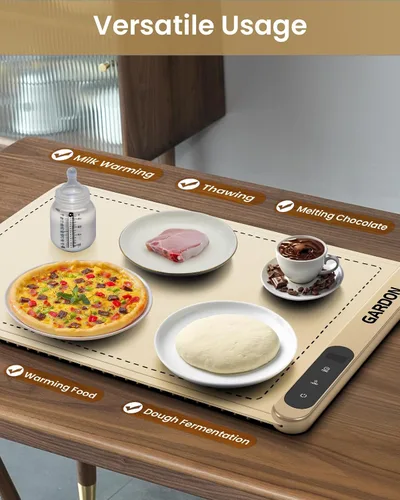 Miniatura 4 de Gardon Tapete de calentamiento para alimentos – Calentadores de alimentos de 18 x 11 pulgadas para fiestas, bufé, bandeja calentadora eléctrica