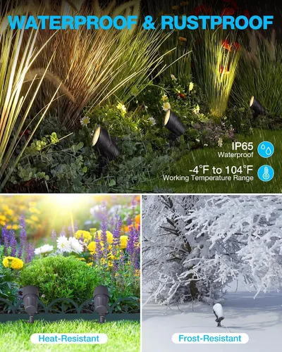 Miniatura 3 de SUNVIE Iluminación de paisaje de bajo voltaje de 6 W, luces LED de paisajismo, iluminación blanca cálida de bajo voltaje, focos de paisaje