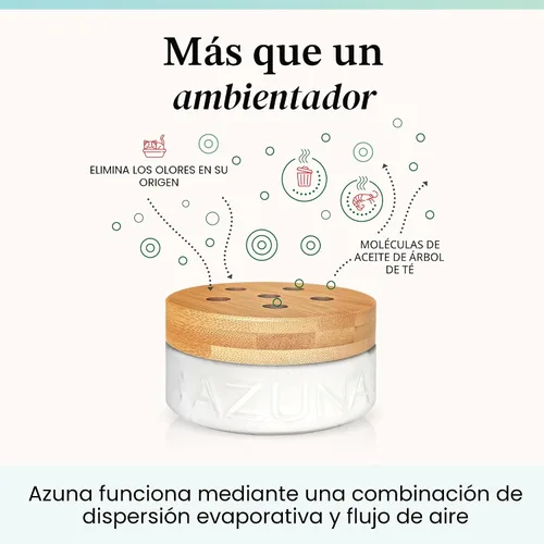 Miniatura 2 de Ambientador y eliminador de olores Azuna en gel para olores fuertes, recarga de 24 oz con aceite de árbol de té A base de plantas y de larga