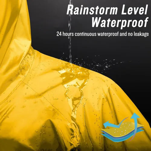 Miniatura 4 de Chaqueta de lluvia de seguridad larga con capucha para hombre, impermeable, poncho de emergencia
