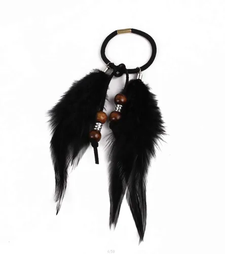 Miniatura 3 de Suoirblss Juego de 4 bandas para el pelo hippie para mujer, cuerda elástica para el cabello, ligas para coletas, accesorios para el cabello