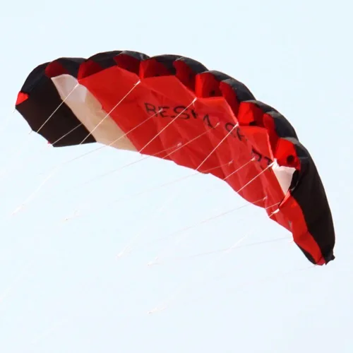 Miniatura 6 de Besra - Enorme cometa de 74 pulgadas de doble línea para acrobacias con paracaídas con herramientas de vuelo 1.9 m de potencia para kitesurf. Rojo