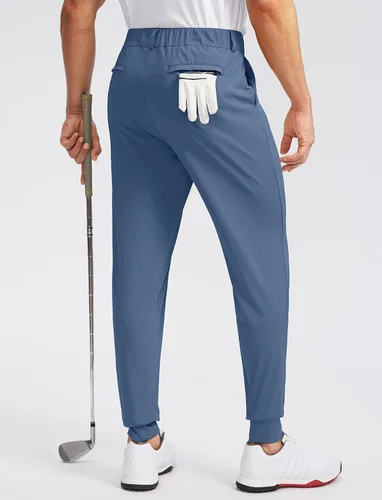 Miniatura 3 de Soothfeel Pantalones deportivos de golf para hombre con 5 bolsillos, ajustados, elásticos, para correr, viajes, trabajo, para hombre