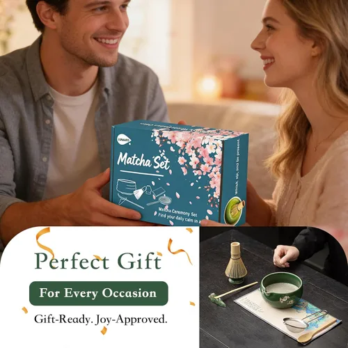 Miniatura 8 de Juego de batidores de matcha, 8 piezas de cerámica con cuenco matcha, batidor y soporte de matcha, cuchara y cuchara de bambú, soporte para cuchara