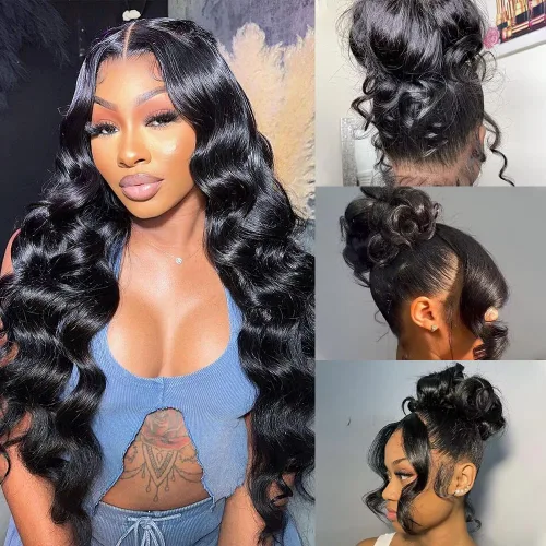 Miniatura 10 de Peluca de cabello humano rizado birmano con extremo en espiral 200% de densidad 360 Encaje frontal completo de alta definición Pelucas de cabello