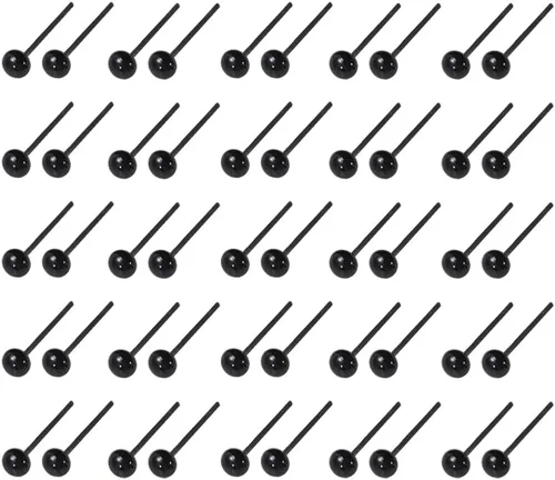 200 piezas minúsculos ojos de cristal mini ojos negros artesanales muñeca ojos títeres juguete ojos para lana fieltro manualidades 0.079 in