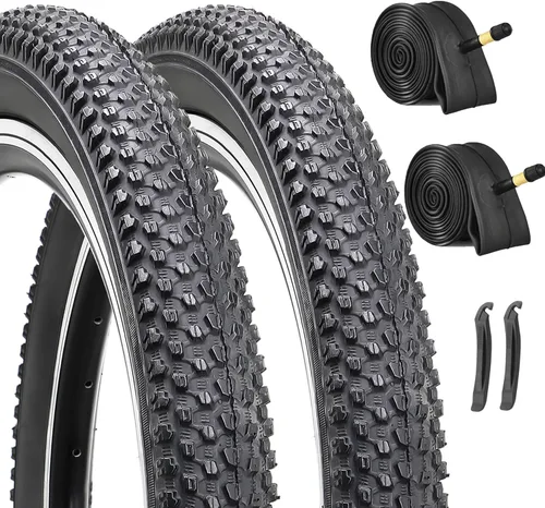 Hycline Juego de 2 neumáticos para bicicleta de montaña: 20/24/26/27.5 pulgadas, repuesto plegable de alto rendimiento, resistentes al desgaste,