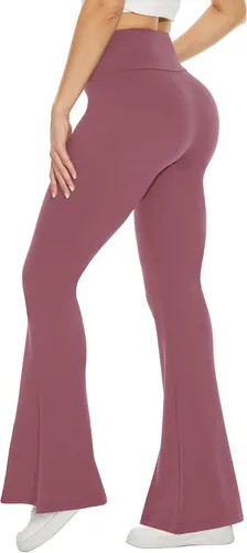 Miniatura 75 de TNNZEET Leggings acampanados negros para mujer, pantalones de yoga cruzados con bolsillos, corte de bota, leggings acampanados