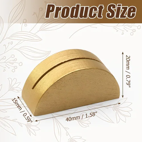 Miniatura 5 de 24 soportes dorados para números de mesa, soporte ligero de madera, diseño semicircular para bodas, fiestas, oficina, restaurante (pequeño)