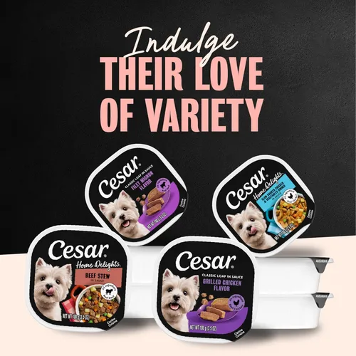 Miniatura 7 de Bandejas de comida para perro de carne húmeda saborizada Cesar Classics, para adultos