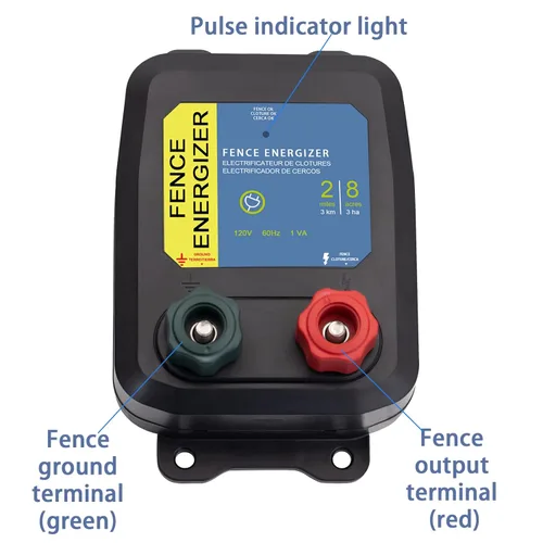 Miniatura 3 de Energizador de Cerca Eléctrica Plus 250, Cargador de Cerca Eléctrica y Alambre de Aluminio de 17 Calibres con Bobina PE2 0.10 Joule, Cargadores