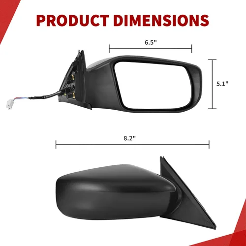 Miniatura 3 de YITAMOTOR Espejo lateral derecho del pasajero, espejo para puerta, compatible con Altima 2014, 2015, 2016, 2017, 2018, Altima 2013 (solo Sedán)