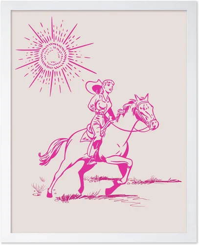 Miniatura 21 de Poster Master Póster retro de vaquera rosa con texto en inglés "Raise Hell", diseño de pared occidental, regalo para hombres y mujeres, decoración