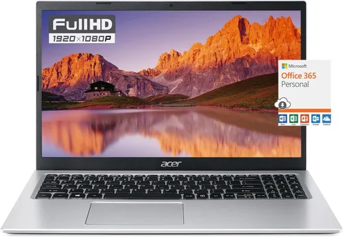 Acer Aspire - Laptop delgada para estudiantes de negocios, pantalla FHD de 15.6 pulgadas, procesador Intel Celeron Serie N, 12 GB RAM 256 GB SSD,
