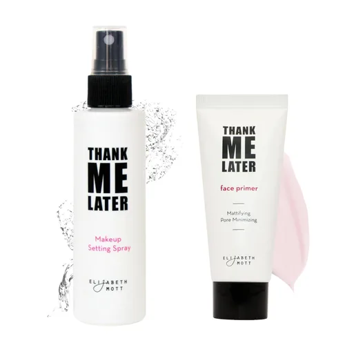 Miniatura 9 de Elizabeth Mott Thank Me Later - Prebase de maquillaje matificante para control de brillo y grasa, minimiza los poros, oculta líneas finas y arrugas