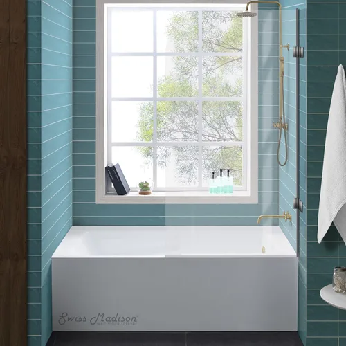 Miniatura 6 de Swiss Madison Well Made Forever SM-AB546 - Bañera con alcoba de hiedra, 60 x 30 pulgadas, color blanco brillante