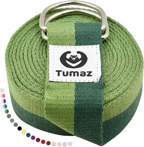 Miniatura 10 de Tumaz Yoga Strap/Stretch Bands [15+ Colors, 6/8/10 Feet Options] with Extra Safe Adjustable D-Ring Buckle, Durable and Comfy Delicate Texture - Best