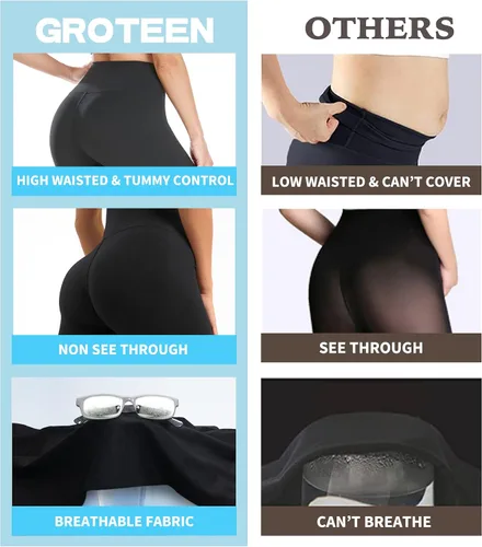 Miniatura 5 de Paquete de 3 leggings de cintura alta para mujer, no se transparentan, suaves, atléticos, con control de abdomen, para correr, yoga, entrenamiento