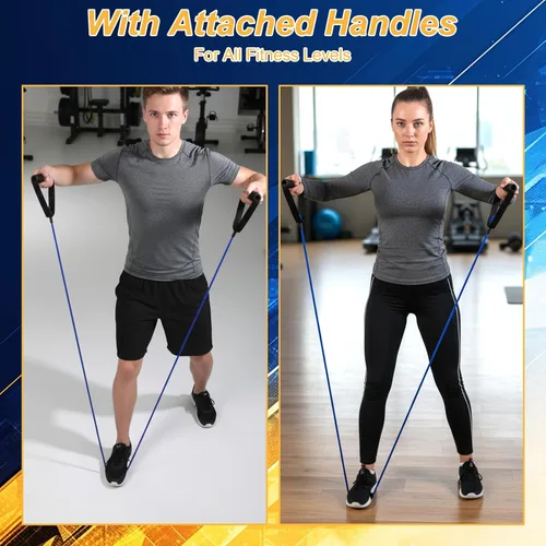 Miniatura 6 de 10 bandas de resistencia para ejercicio con asas, tubo de resistencia física, bandas de entrenamiento con anclaje de puerta para hombres y mujeres