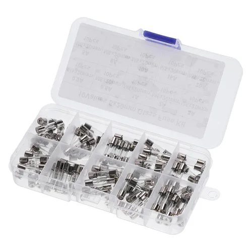 PATIKIL Kit surtido de fusibles de vidrio de soplado rápido de 0.197 x 0.787 in, paquete de 100 fusibles de tubo de vidrio de soplado rápido de 250V