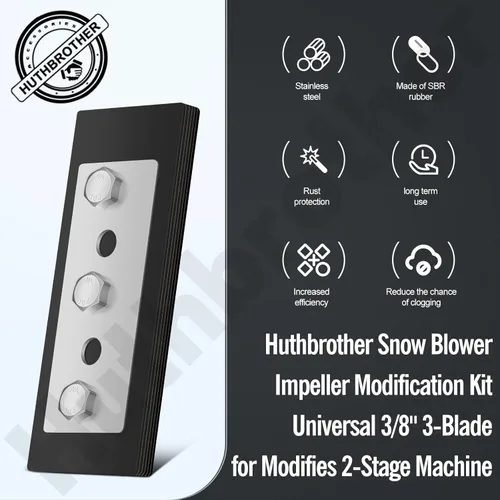 Miniatura 4 de Kit de modificación de impulsor de soplador de nieve universal de 3/8" de 3 cuchillas, para modificar máquina de 2 etapas, (3)