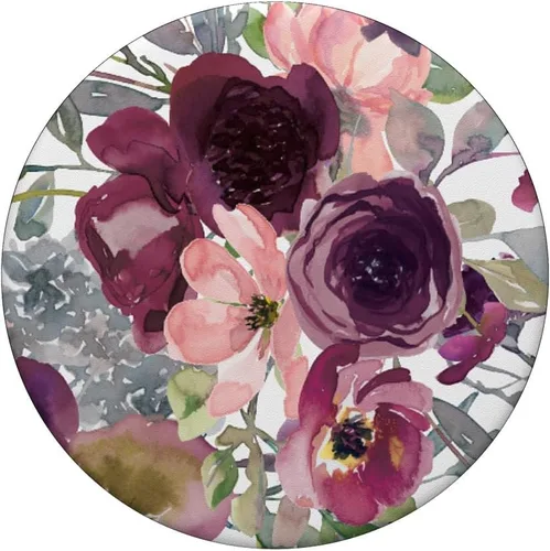 Miniatura 3 de PopSockets intercambiables con diseño floral burdeos con flores rosas