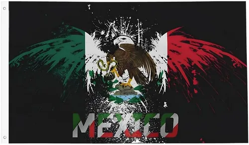 Miniatura 22 de Banderas de México 3x5 pies, bandera mexicana divertida para el hogar, patio, casa, jardín, banderas para fiestas navideñas, decoraciones interiores