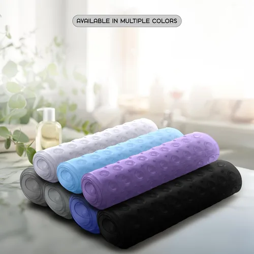 Miniatura 9 de LUX Décor - Tapete antideslizante para bañera, extra grande, 40 x 16 pulgadas, tapete de ducha de seguridad antideslizante con ventosas y agujeros