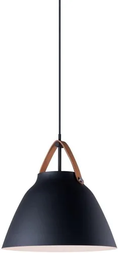 Maxim 11356TNBK - Lámpara de techo colgante escandinava de metal, 1 luz de 60 vatios, 15 pulgadas de alto x 14 pulgadas de ancho, cuero