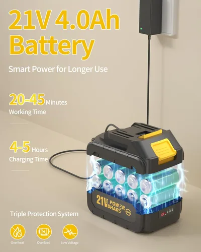 Miniatura 7 de Lavadora portátil inalámbrica, lavadora a batería de 1100 PSI con motor de cobre, batería, manguera elástica de 23 pies, bolsa de almacenamiento
