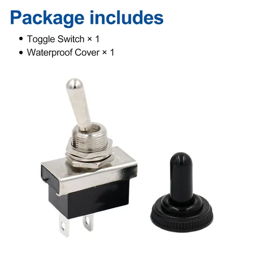 Miniatura 6 de Baomain, interruptor de conmutación SPST con apagado-encendido, 2 clavijas, 12 V 25 A con cubierta impermeable para auto