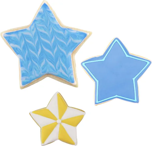 Miniatura 3 de Juego de 3 cortadores de galletas Ann Clark Star fabricados en los Estados Unidos, formas de 4 pulgadas, 3.25 pulgadas, 2.75 pulgadas