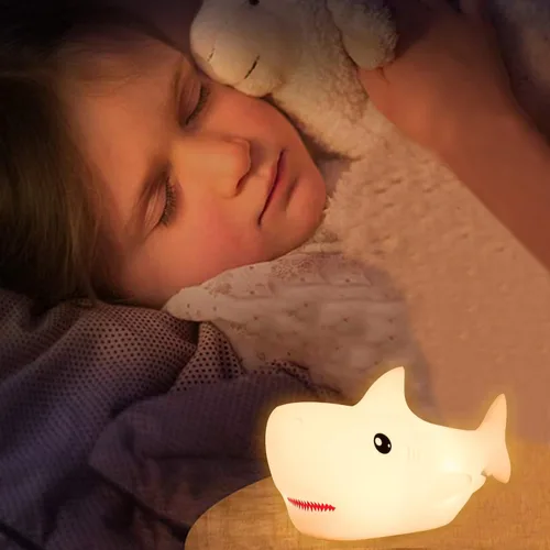Miniatura 4 de ZKLiLi Luz nocturna de tiburón para niños, recargable y bonita lámpara suave para niños y niñas, regalos de Navidad, luces nocturnas para niños