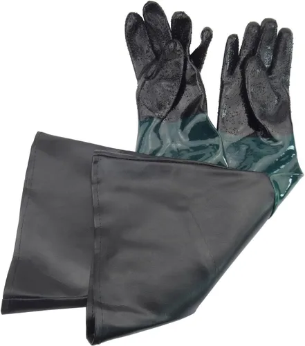 Miniatura 4 de Guantes de goma para gabinete de chorro de arena de 23.6 pulgadas, guantes de chorro de arena para gabinete abrasivo de chorro de arena