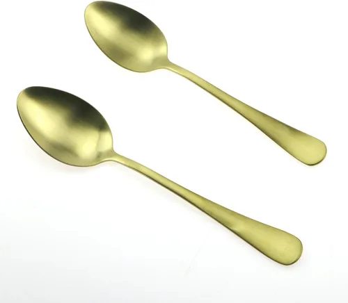 Miniatura 4 de Juego de cubiertos de acero inoxidable de alta calidad 18/10 de 20 piezas, oro mate, servicio para 4