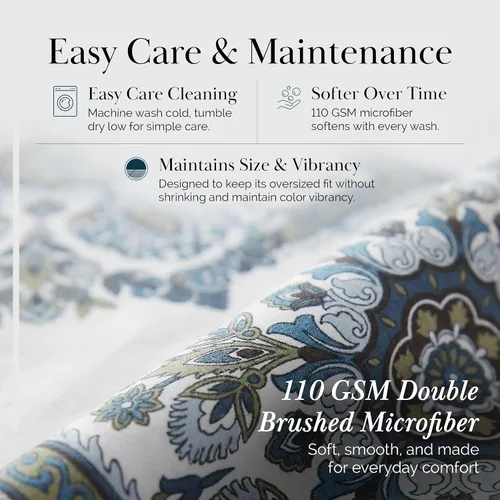 Miniatura 4 de Southshore Fine Living, Inc. Juego de funda de edredón de gran tamaño King/California King, ropa de cama suave de alta calidad con cierre de 28