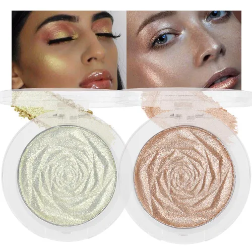 Miniatura 12 de evpct Iluminador facial de perla blanca y plata, maquillaje de brillo con purpurina de diamantes brillantes, paleta de sombras de ojos en polvo
