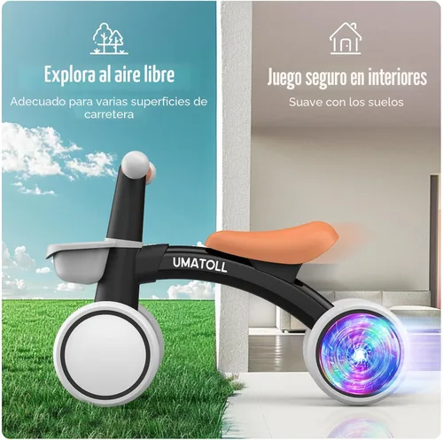 Miniatura 7 de Umatoll Juguetes de bicicleta de equilibrio para bebés de 1 año, asiento ajustable, regalos de cumpleaños para niños de 12 a 24 meses Negro